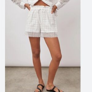 Rails White High Waist Women Shorts